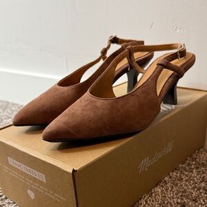 Brand New! Madewell Tan Slingback Heels